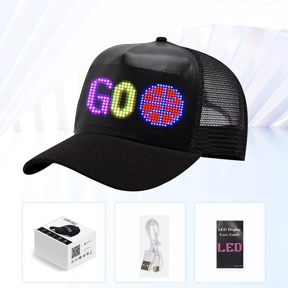 3309 LED Cap, Bluetooth APP Control Programmable LED Hat Display Screen - Picture 7 of 8